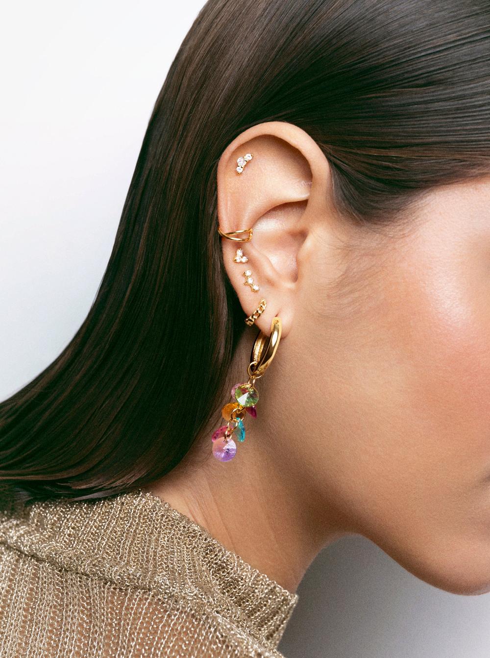 singularu Pendiente Suelto Ear Cuff Cross Plata Baño Oro Solo queda un día