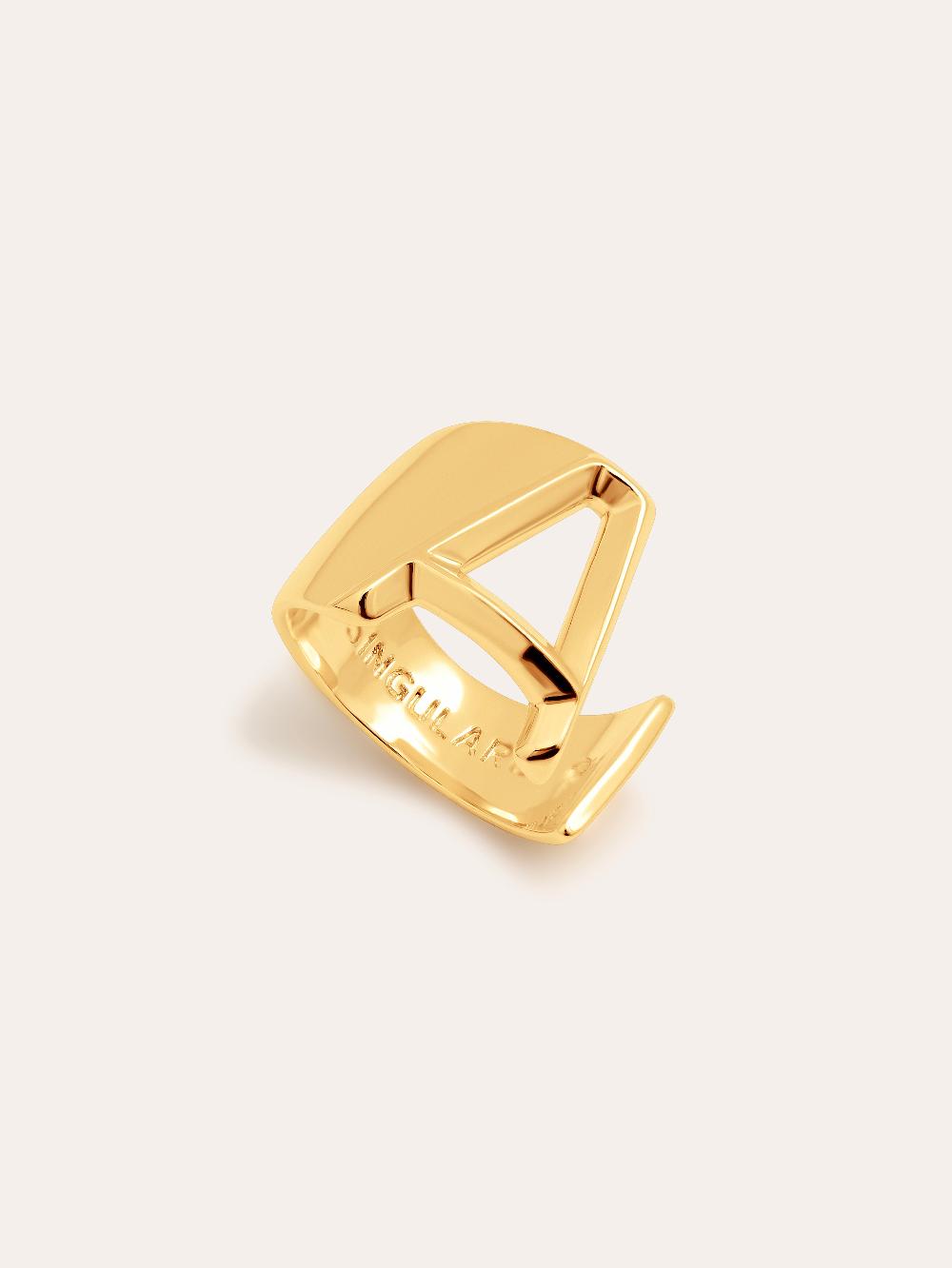 singularu Anillo Personalizado Letter Signet Baño Oro Ahorra y exporta