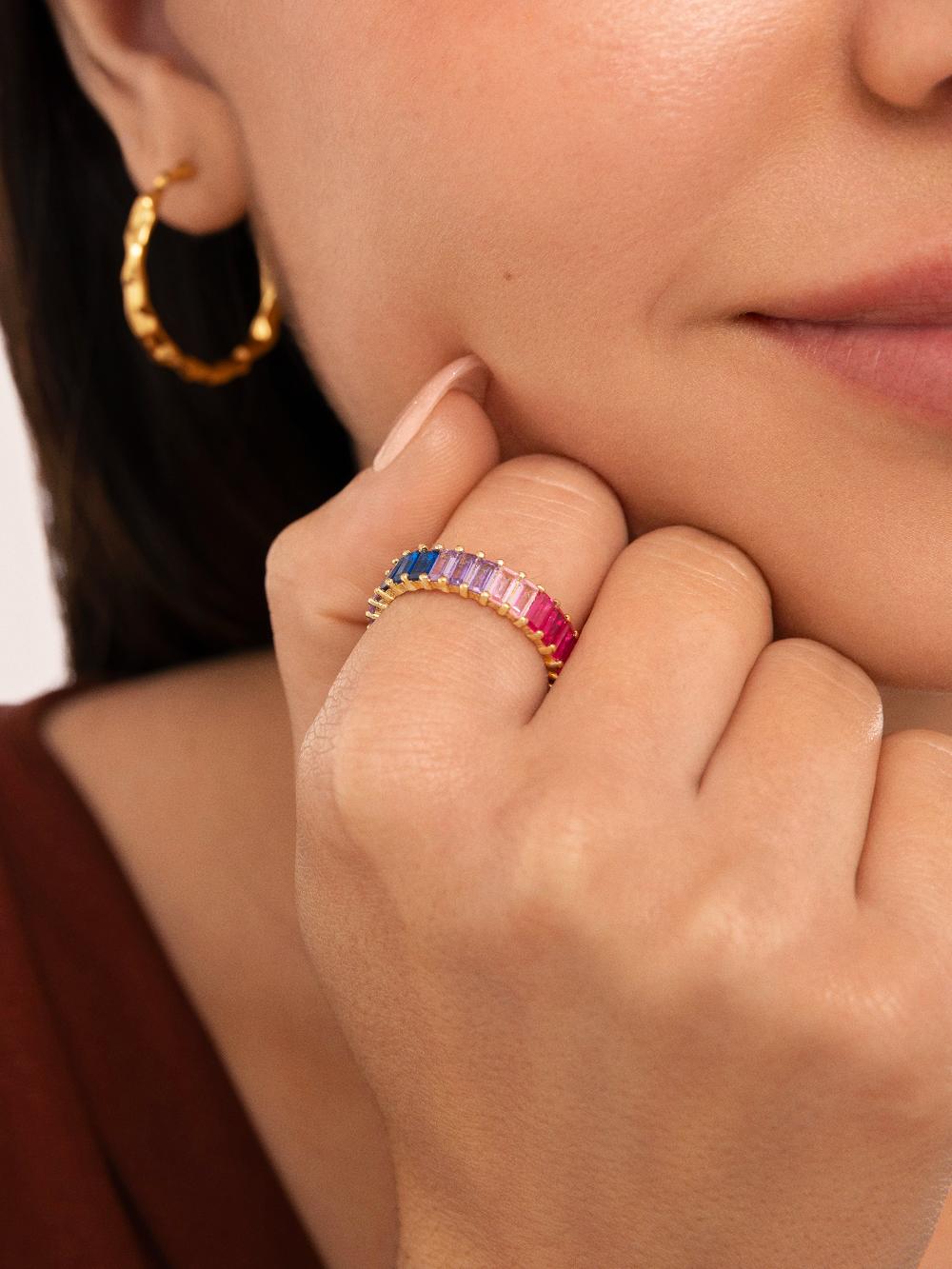 singularu Anillo Sia Berries Plata Baño Oro En oferta