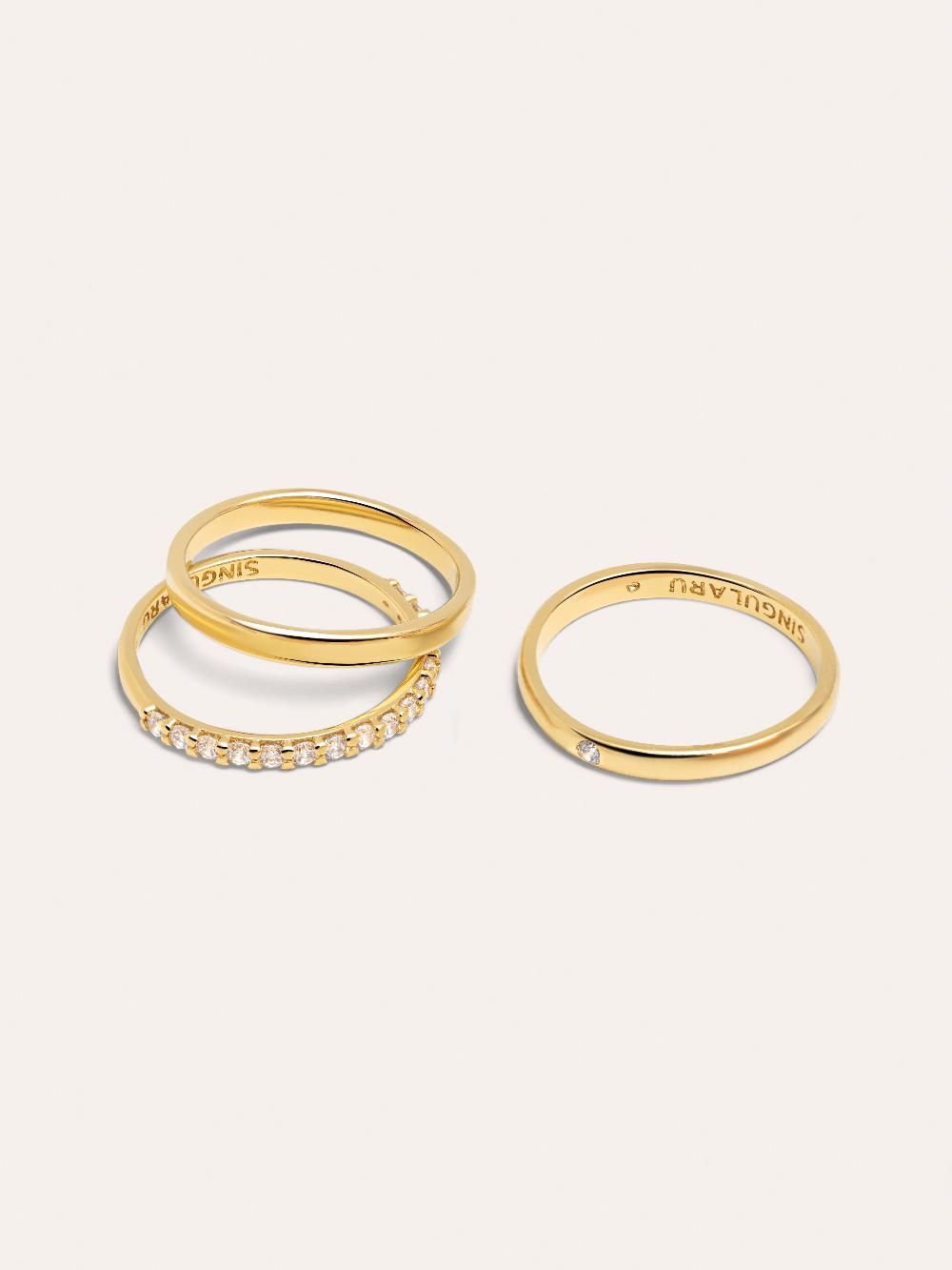 singularu Pack 3 Anillos Choices Baño Oro Libre de impuestos