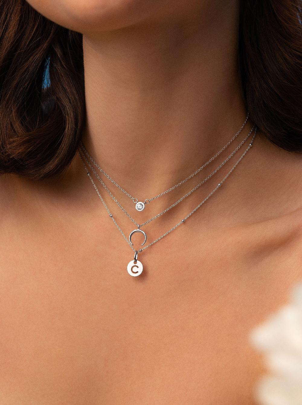 singularu Collar Mini Medallion Plata Venta caliente