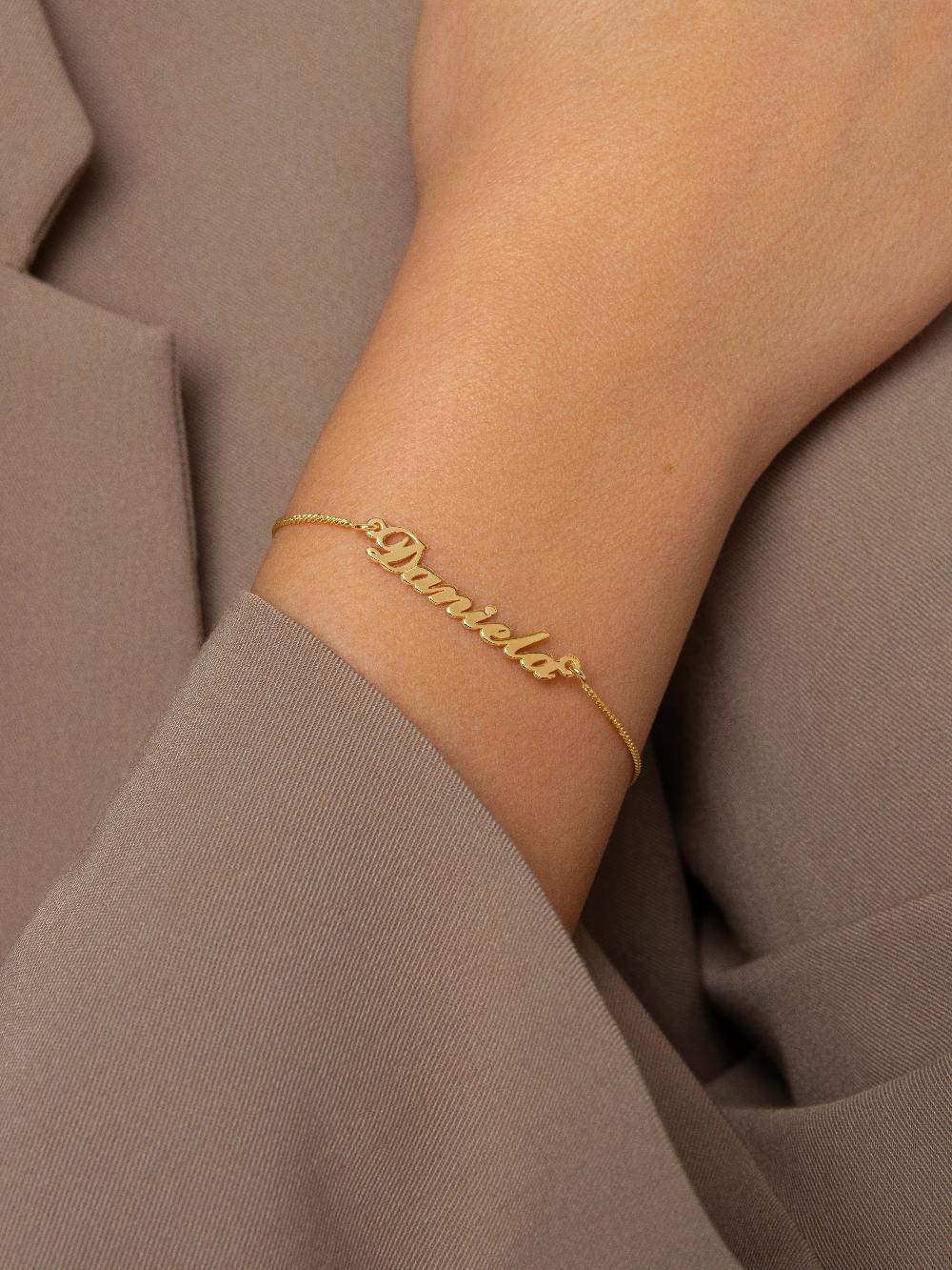 singularu Pulsera Personalizada Carrie Plata Baño Oro En oferta