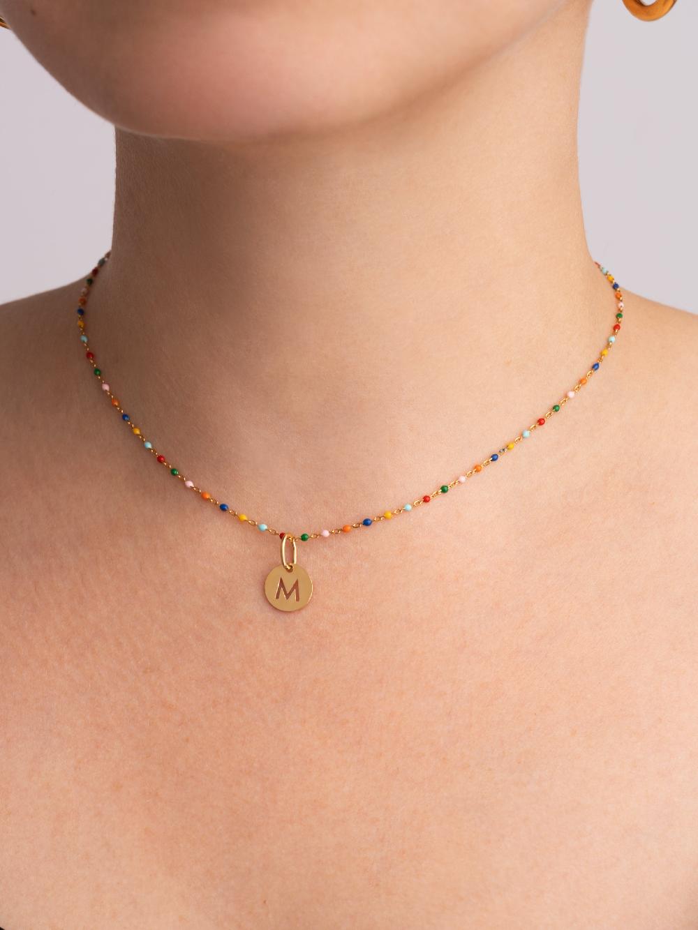 singularu Collar Personalizado Colors Enamel Letter Plata Baño Oro Gran oferta