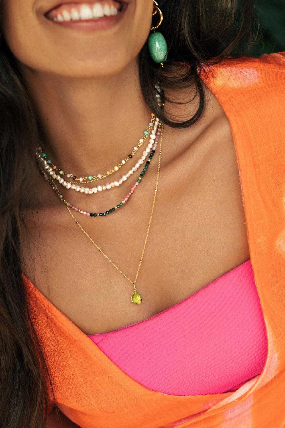 singularu Collar Dots Plata Baño Oro Los más vendidos