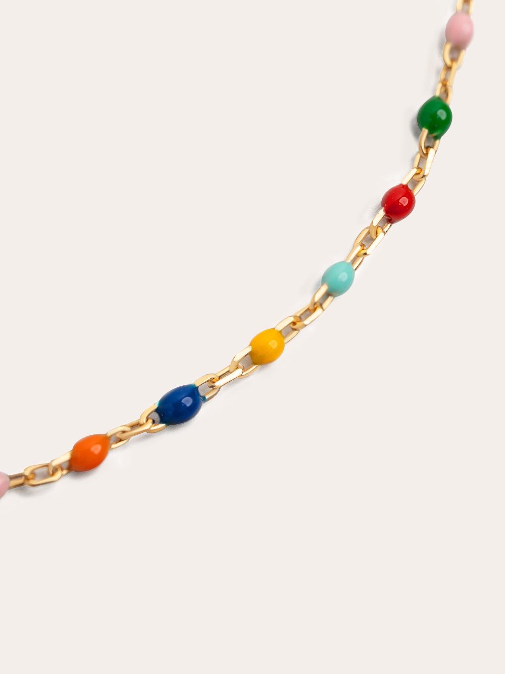 singularu Collar Dots Colors Enamel Plata Baño Oro Ventas relámpago
