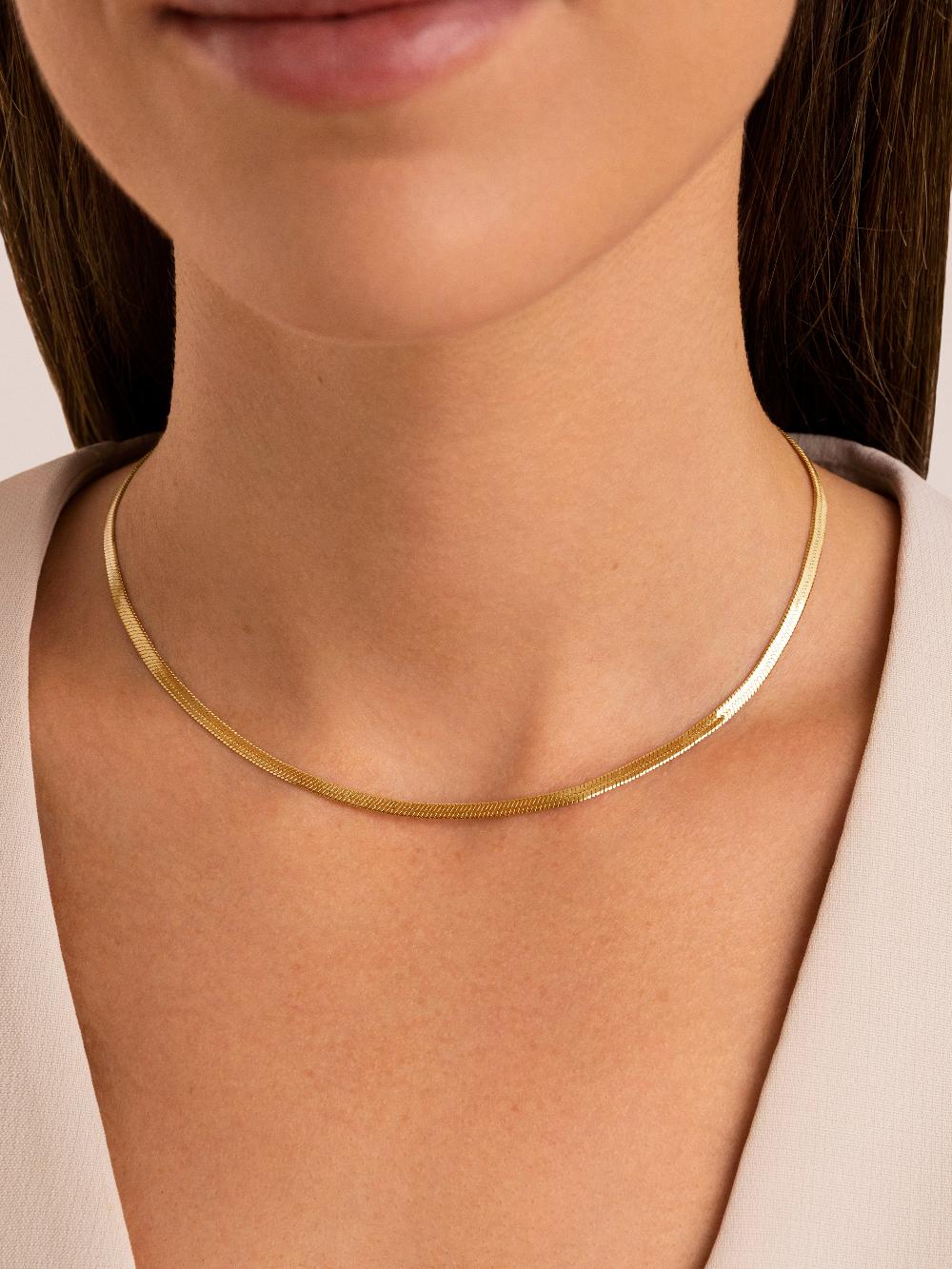 singularu Collar Lisse S Acero Baño Oro Tienda