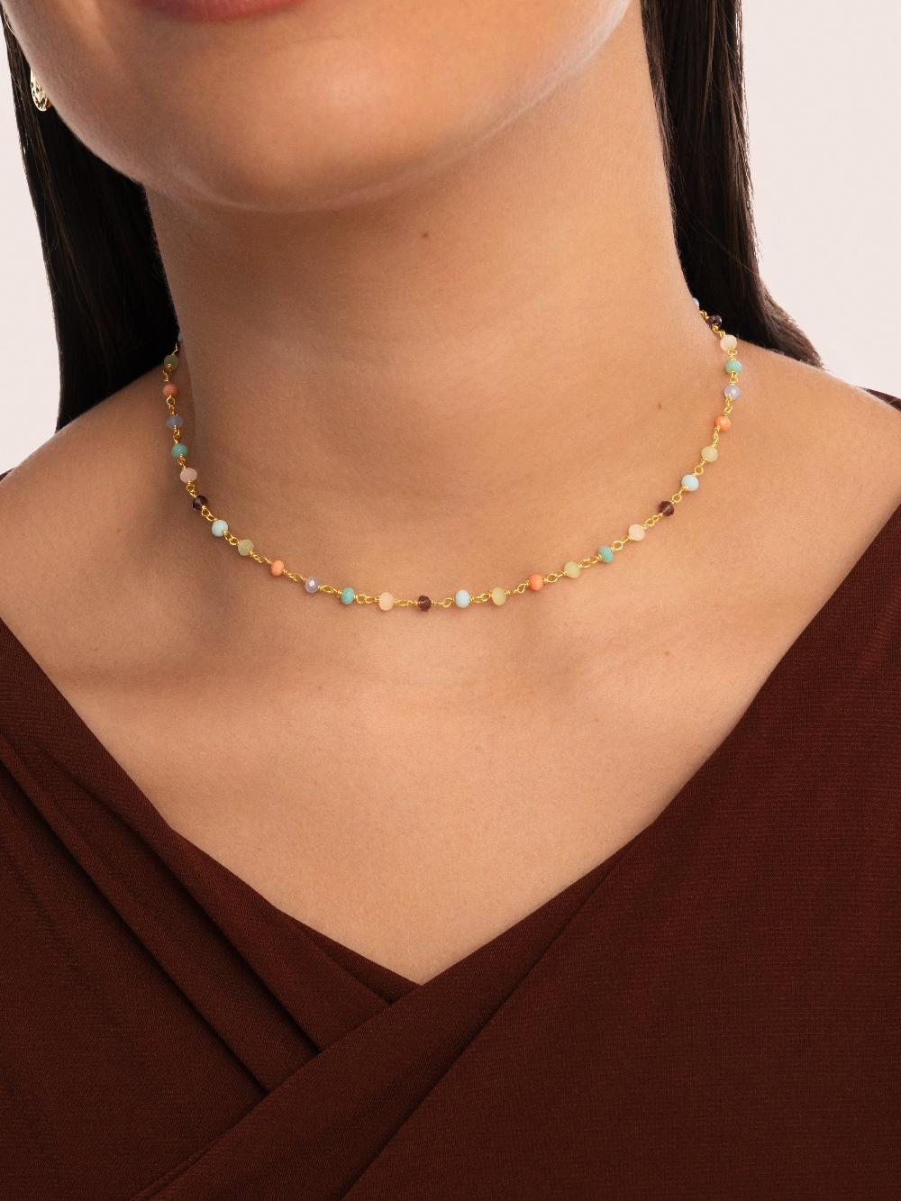 singularu Collar Crystals Colors Plata Baño Oro ÚLTIMAS EDICIONES