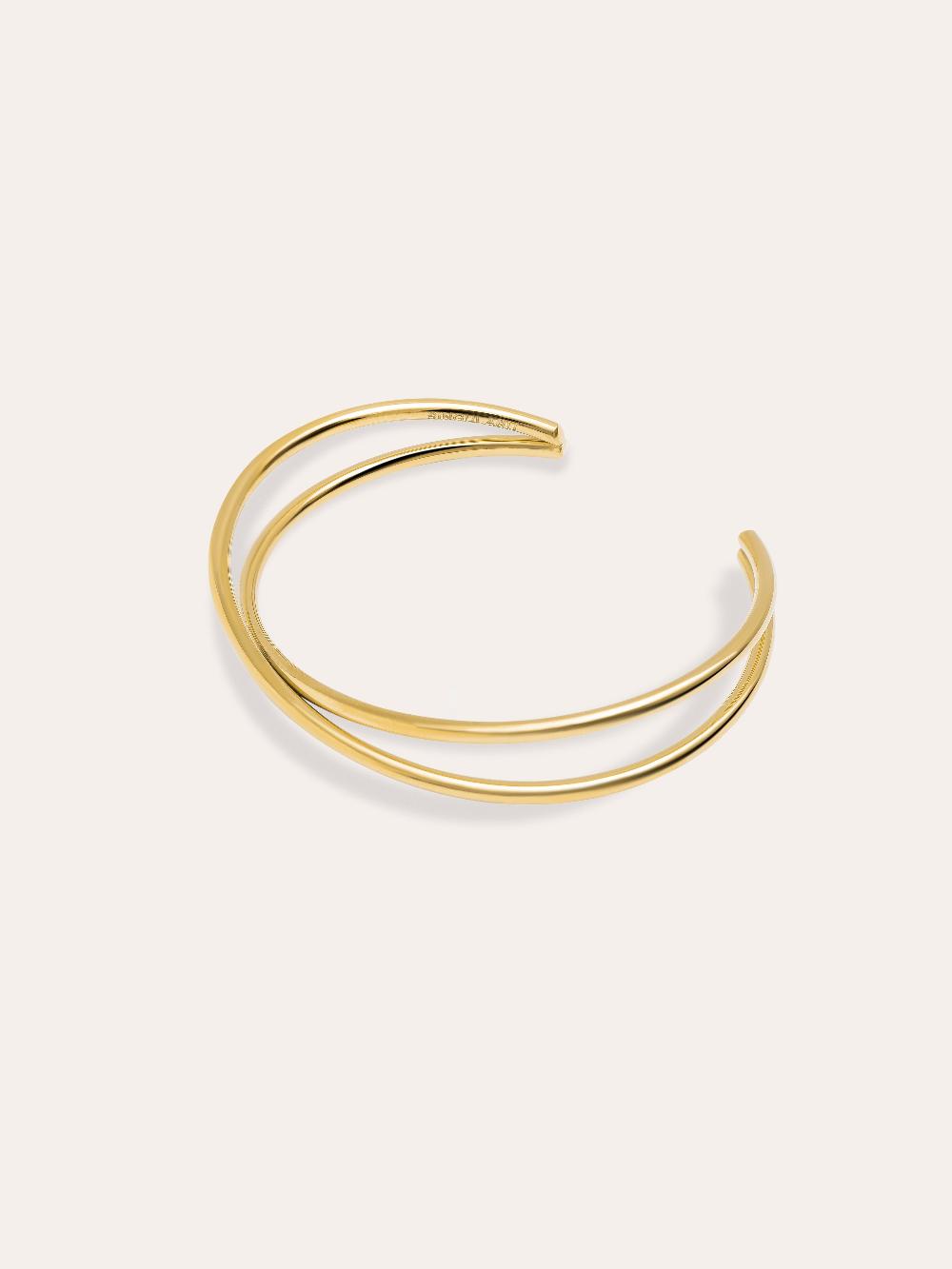 singularu Brazalete Cruzado Acero Baño Oro Solo hoy