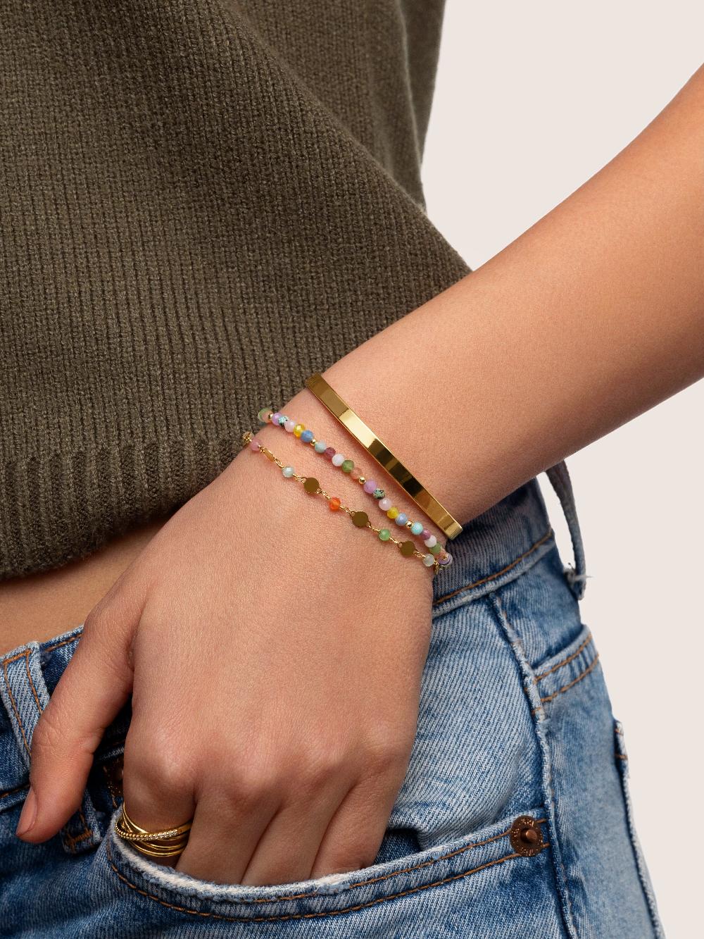 singularu Pulsera Altea Colors Acero Baño Oro Superdescuento