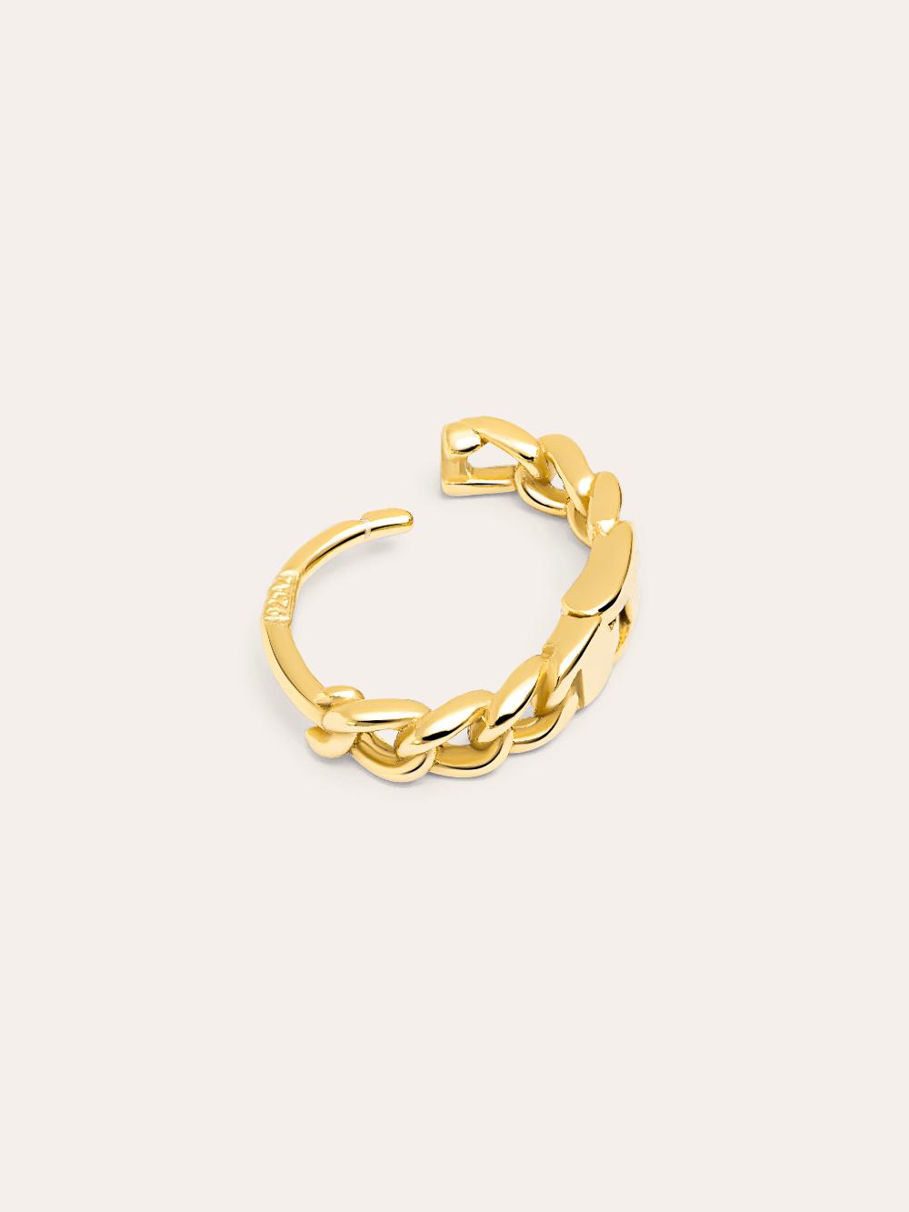 singularu Pendiente Suelto Aro Chain S Plata Baño Oro Precios de Black Friday