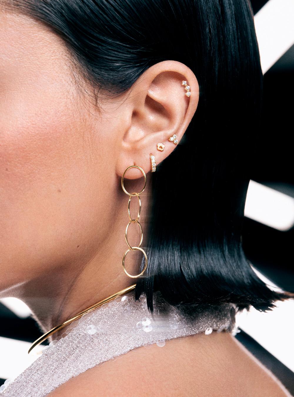 singularu Pendientes Circles & Circles Baño Oro Outlet online