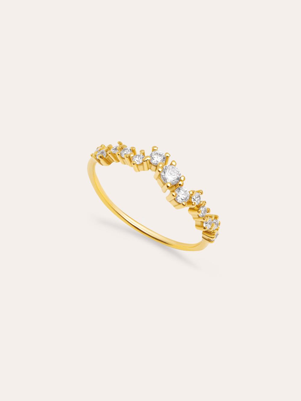 singularu Anillo Estellar Plata Baño Oro Rebajas baratas