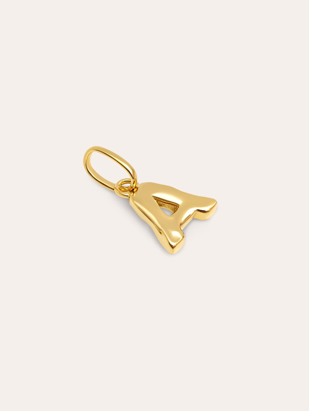 singularu Charm Letter Organic Plata Baño Oro Liquidación