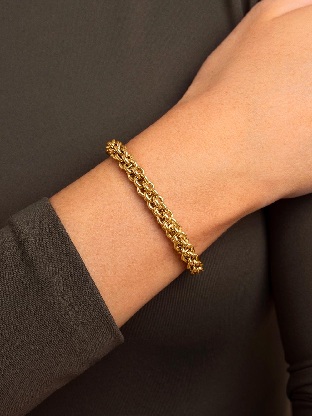 singularu Pulsera Big Rope Acero Baño Oro Precio de fábrica