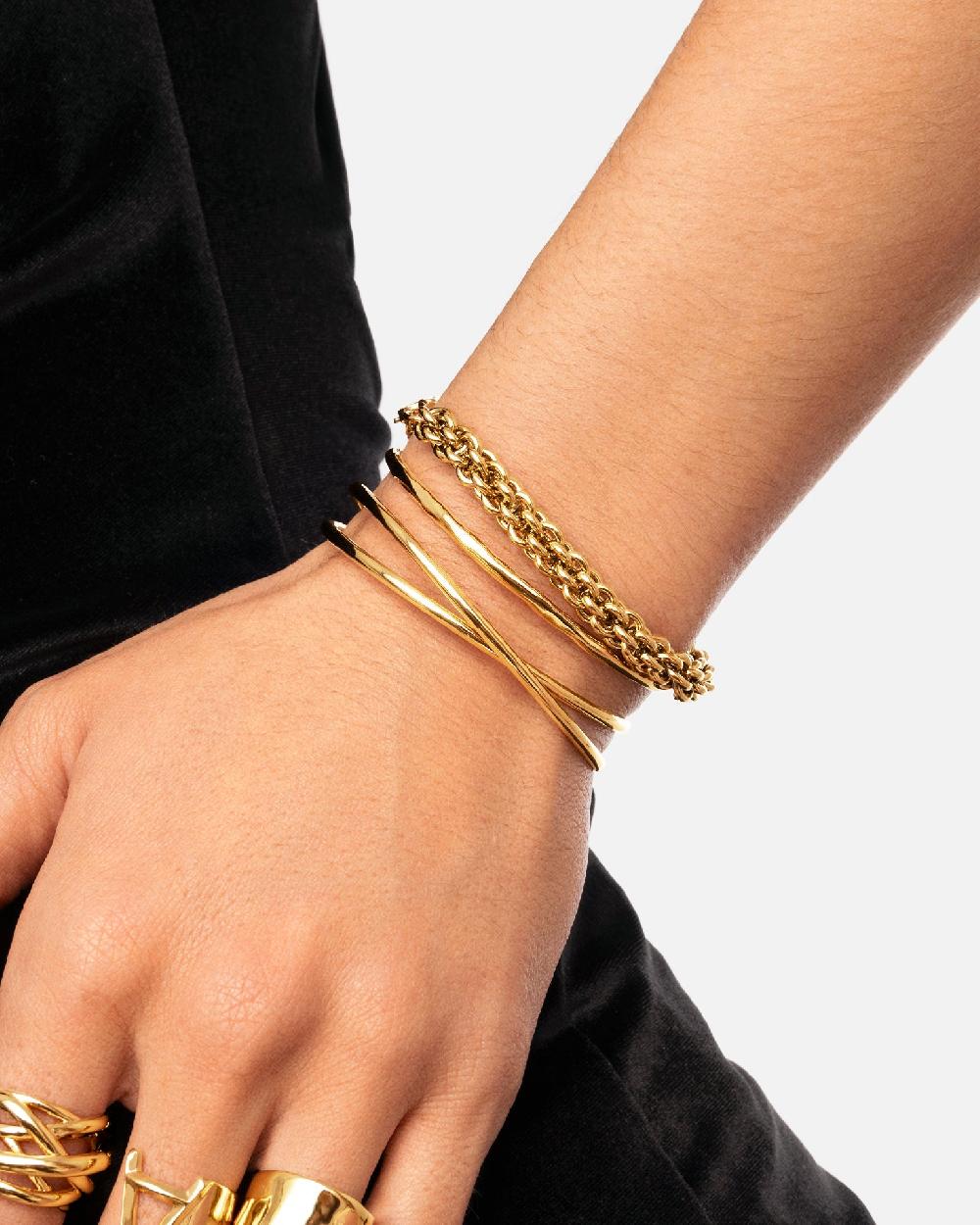 singularu Pulsera Big Rope Acero Baño Oro Precio de fábrica