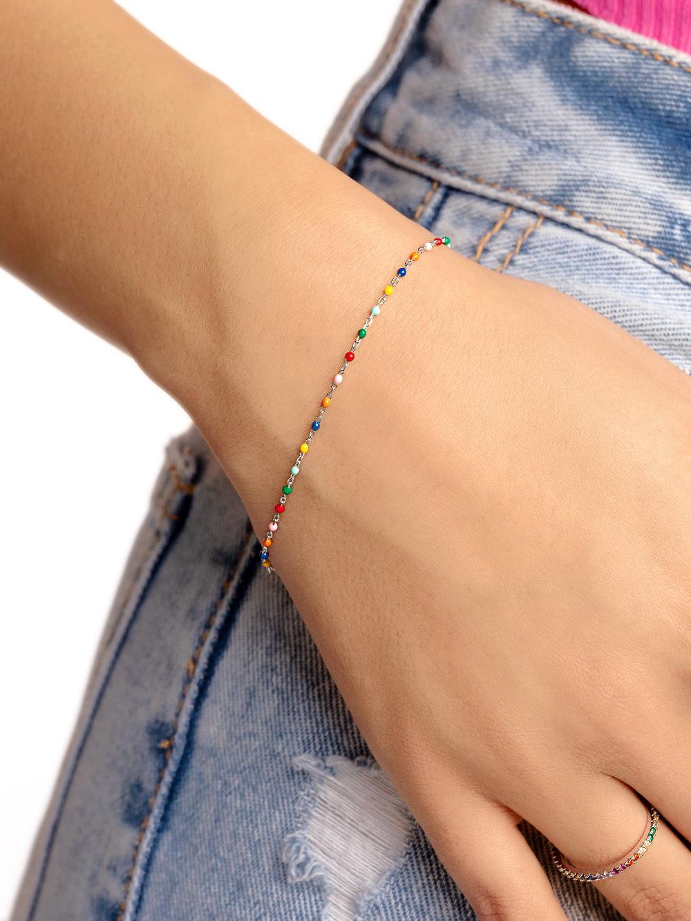 singularu Pulsera Dots Colors Enamel Plata Solo hoy