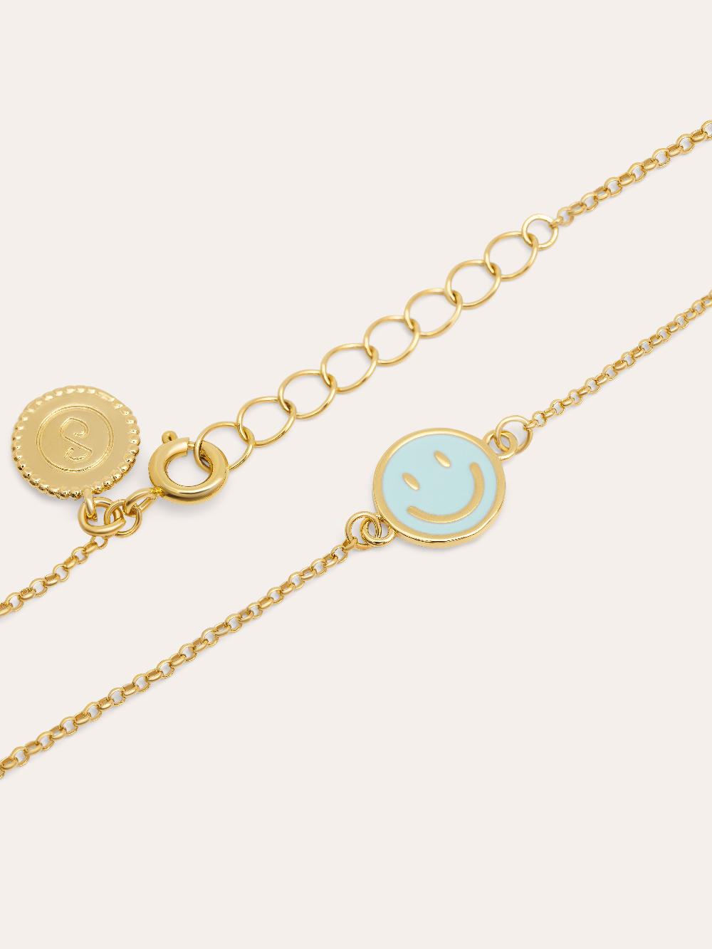 singularu Pulsera Smiley Sky Enamel Baño Oro Solo queda un día