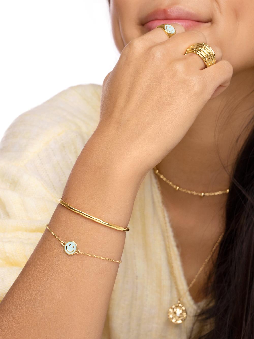 singularu Pulsera Smiley Sky Enamel Baño Oro Solo queda un día