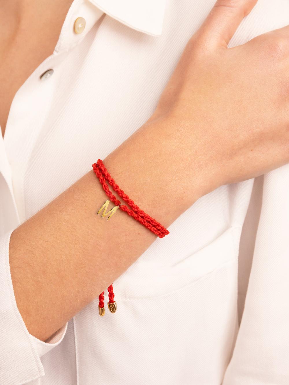 singularu Pulsera Personalizada Red Letters Plata Baño Oro Grandes descuentos