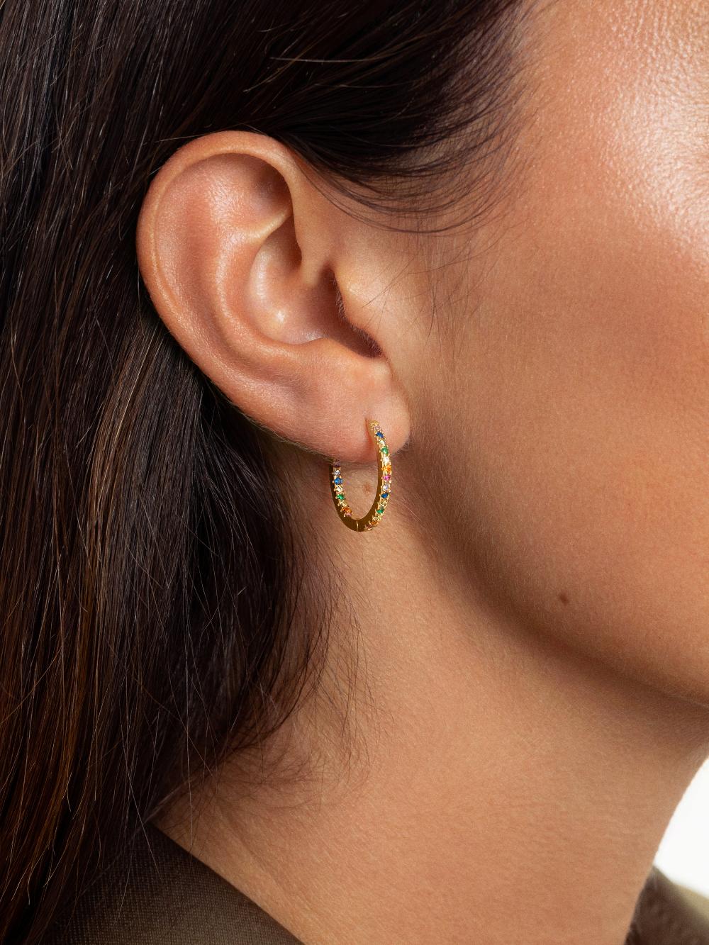 singularu Pendientes Gleam Colors Plata Baño Oro Ofertas de temporada