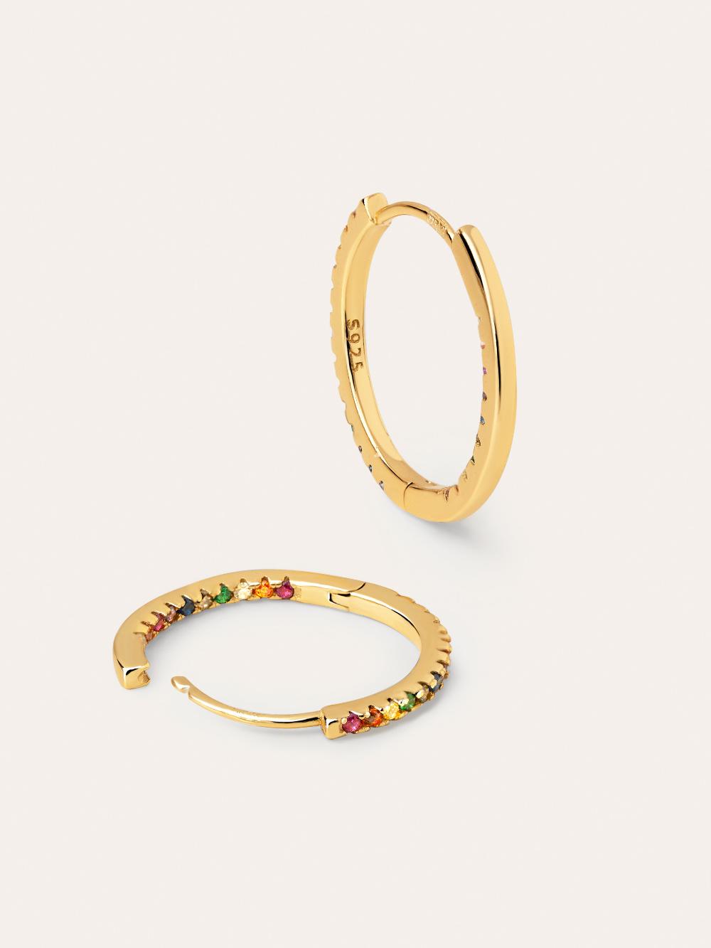 singularu Pendientes Gleam Colors Plata Baño Oro Ofertas de temporada