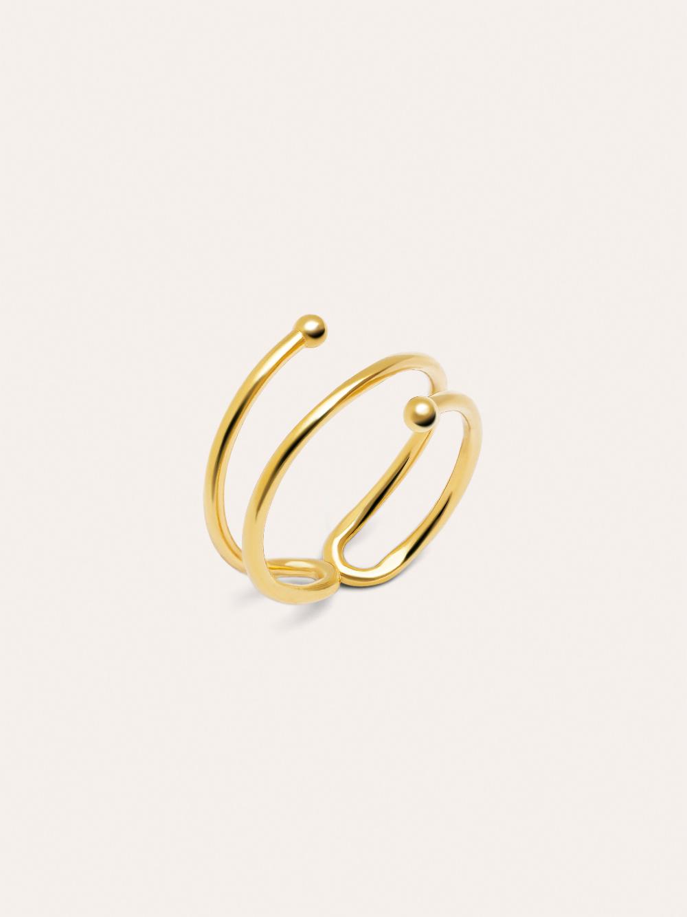 singularu Anillo Double Dot Plata Baño Oro 2025