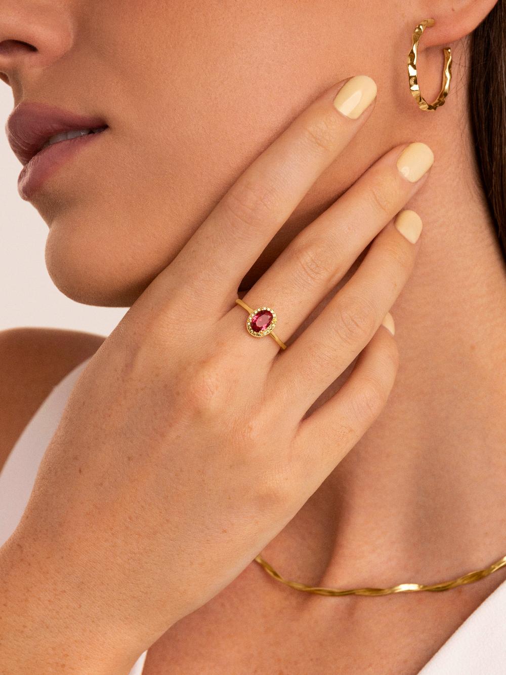 singularu Anillo Strawberry Colors Plata Baño Oro Rebajas