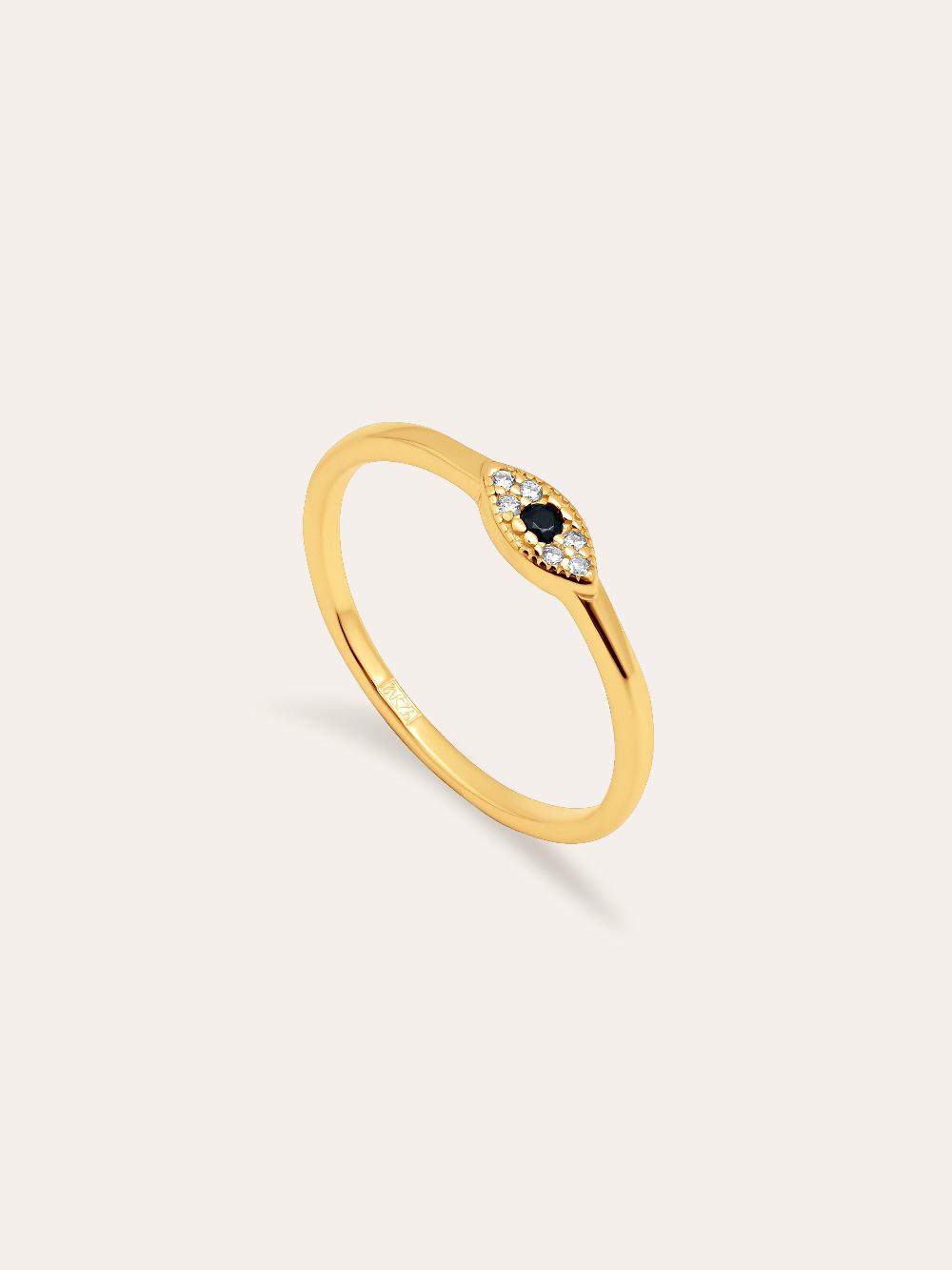 singularu Anillo Ojo de Horus Plata Baño Oro Ofertas
