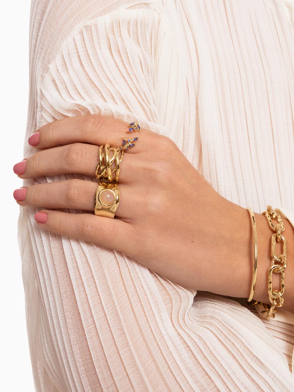 singularu Anillo Buganvilla Plata Baño Oro En oferta