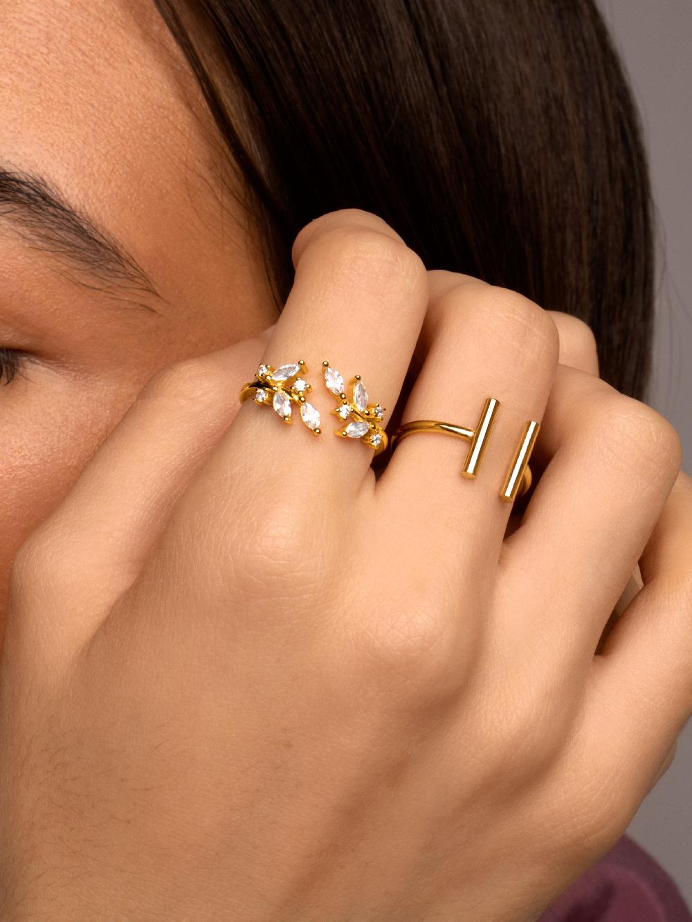 singularu Anillo Sticks Plata Baño Oro Rebajas baratas