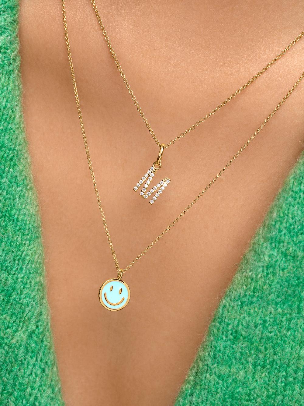 singularu Collar Smiley Sky Enamel Baño Oro Descuento