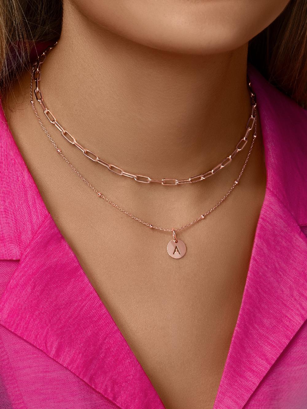 singularu Collar Mini Medallion Plata Baño Oro Rosa Tienda