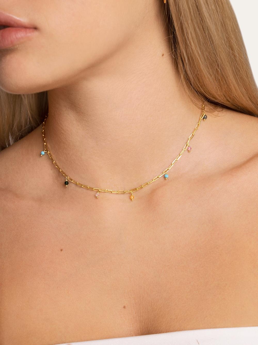 singularu Collar Chic Colors Plata Baño Oro Tienda
