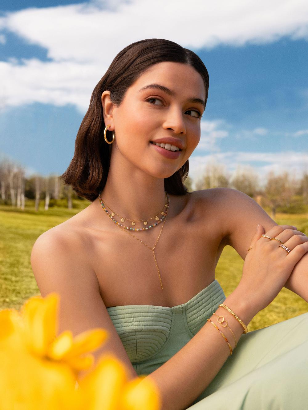 singularu Collar Mini Moons Plata Baño Oro Liquidación