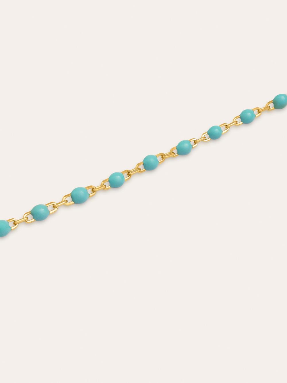 singularu Pulsera Dots Turquoise Enamel Plata Baño Oro Precio de fábrica