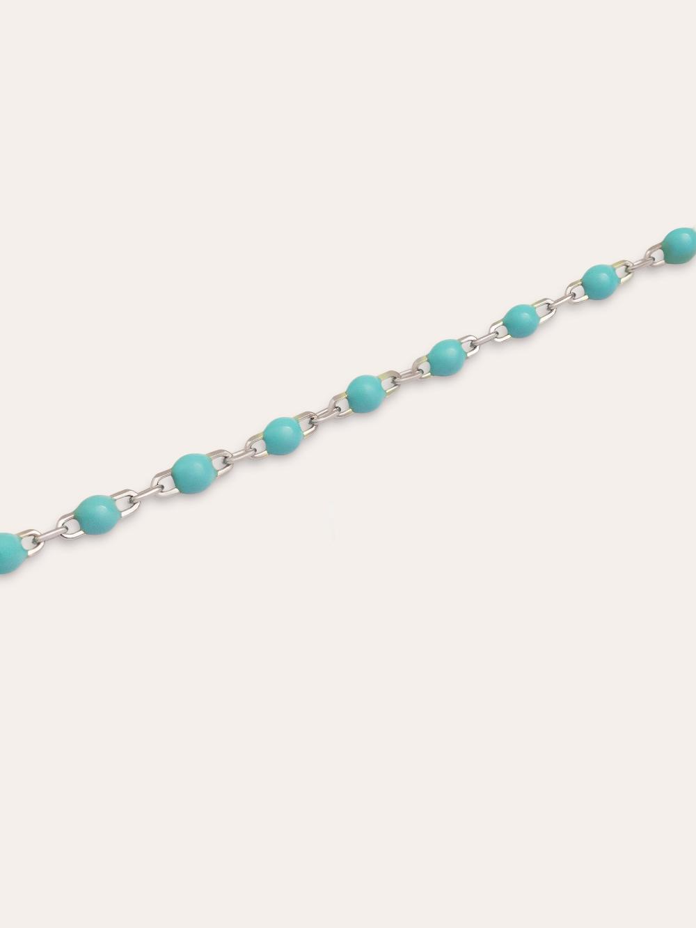 singularu Pulsera Dots Turquoise Enamel Plata Oferta especial de fábrica