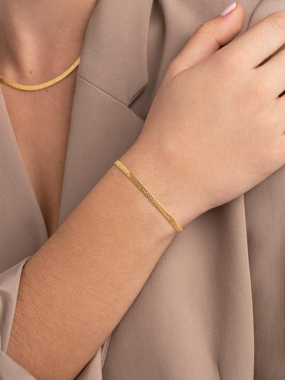singularu Pulsera Lisse Sparkling Baño Oro Promoción trimestral