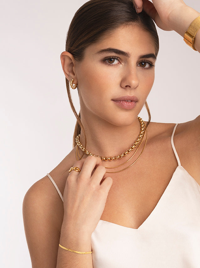 singularu Pulsera Lisse Sparkling Baño Oro Promoción trimestral