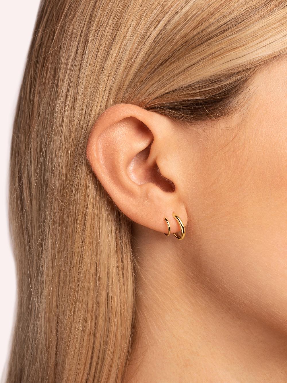 singularu Pendientes Gota Spiral Plata Baño Oro En oferta