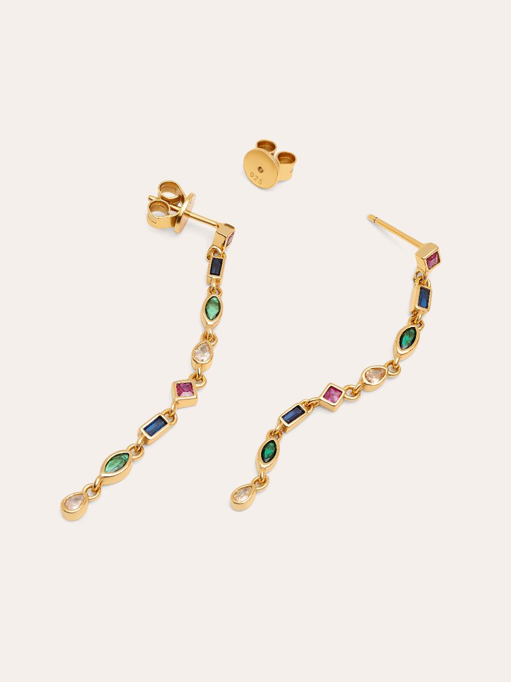 singularu Pendientes Cascade Colors Plata Baño Oro Descuentos del mes