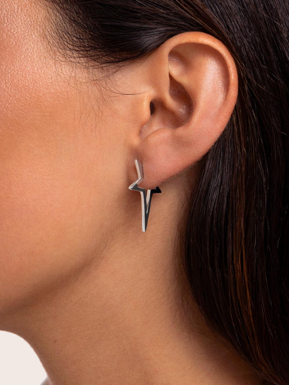 singularu Pendientes Star Punk Plata Oferta exclusiva