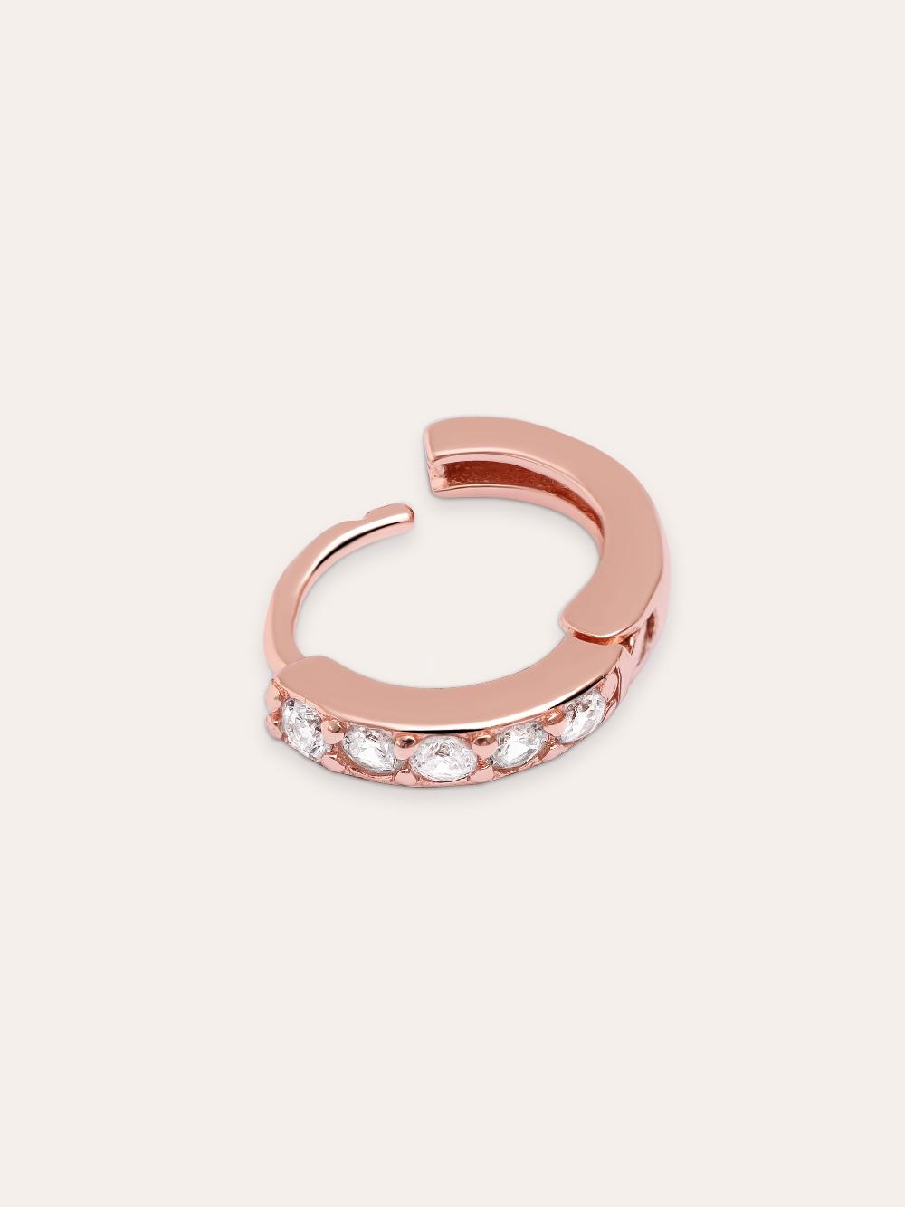 singularu Pendiente Suelto Aro Cleo M Plata Baño Oro Rosa En línea