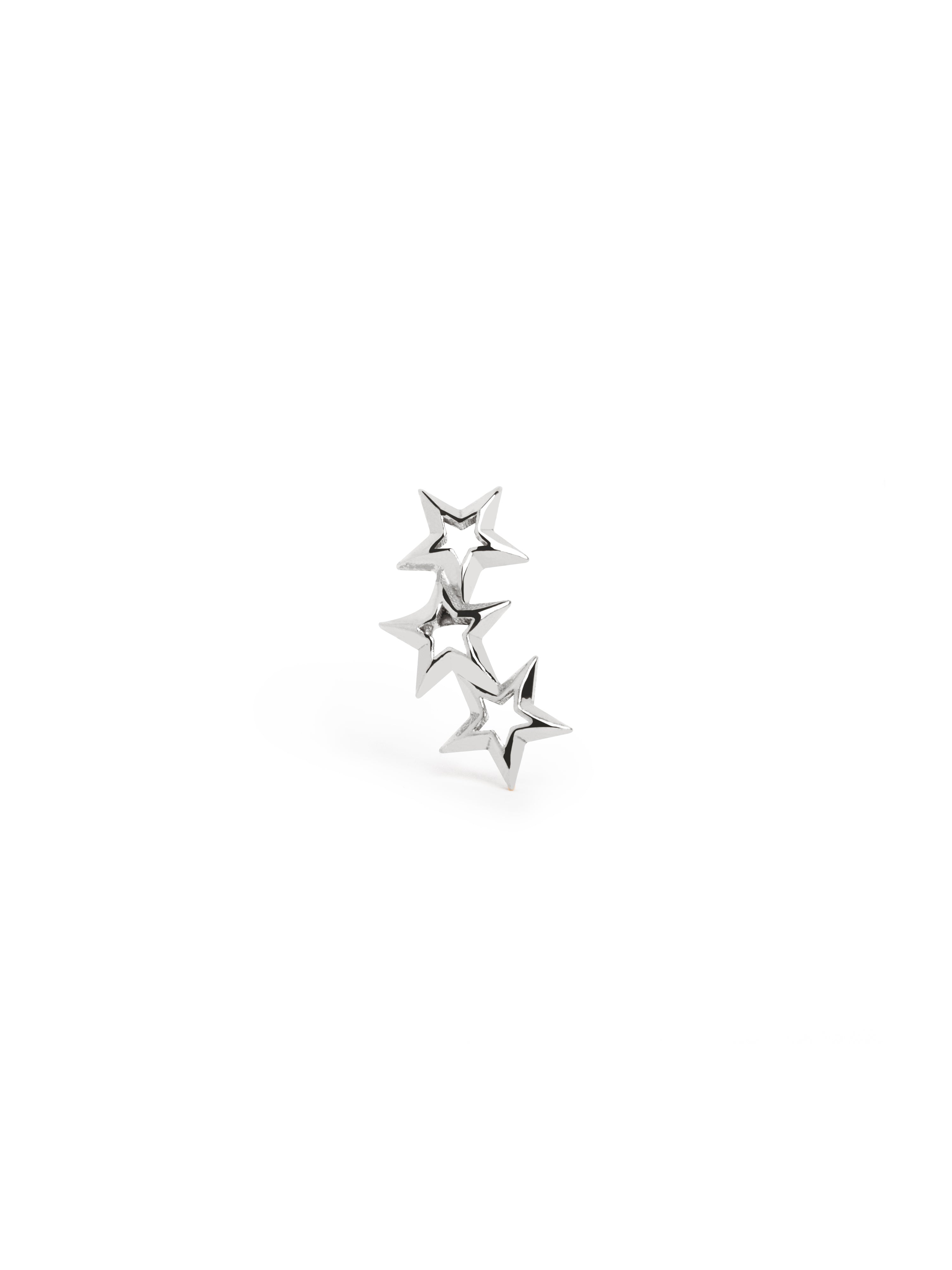 singularu Pendiente Suelto 3 Star Plata Rebajas