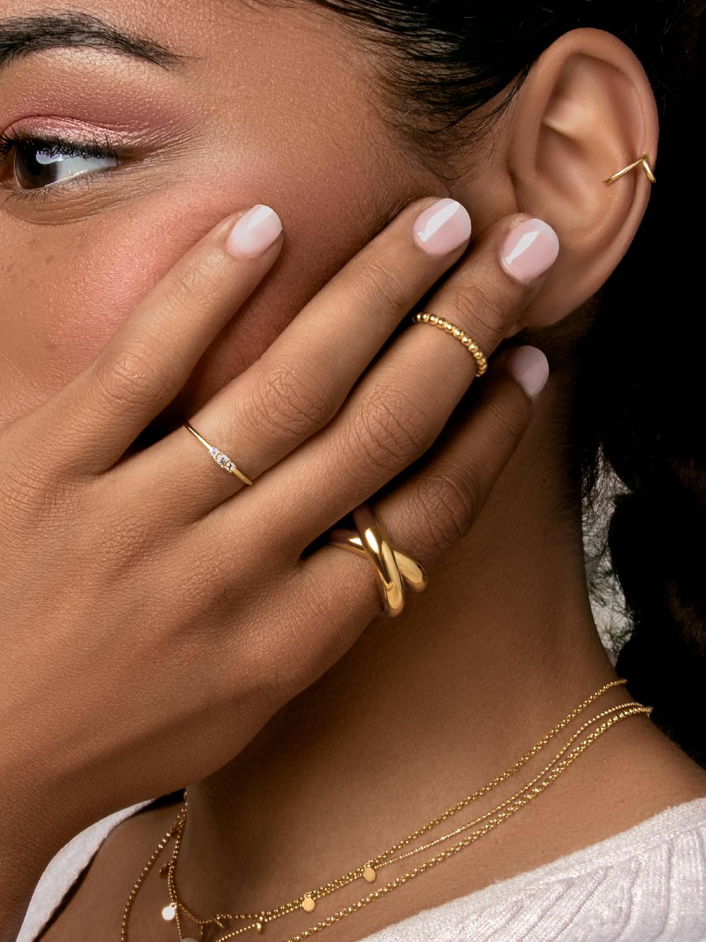 singularu Anillo Trini Spark Plata Baño Oro Descuento