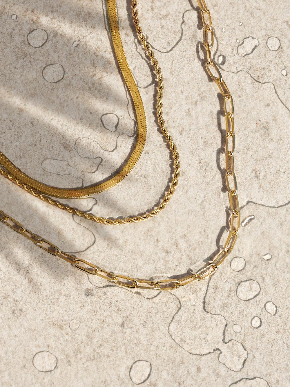 singularu Collar Cord Acero Baño Oro Precio de fábrica