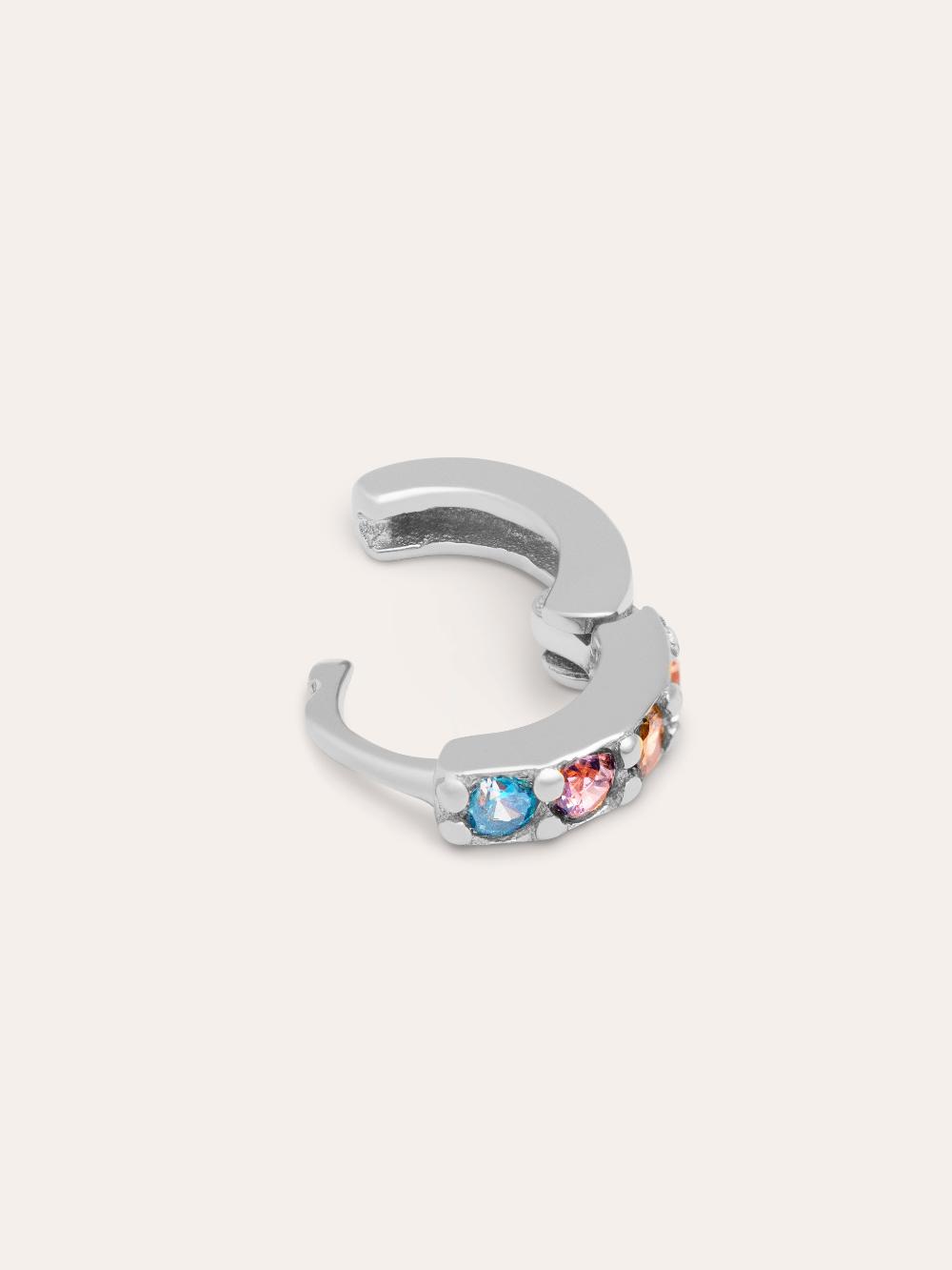 singularu Pendiente Suelto Aro Cleo S Colors Plata Oferta exclusiva