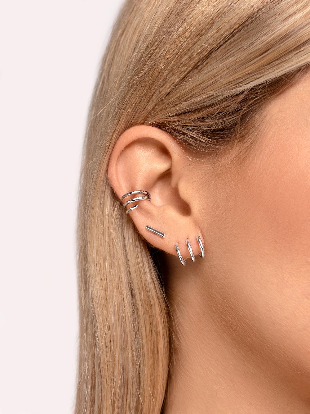 singularu Pendiente Suelto Aro Trio Plata Última moda