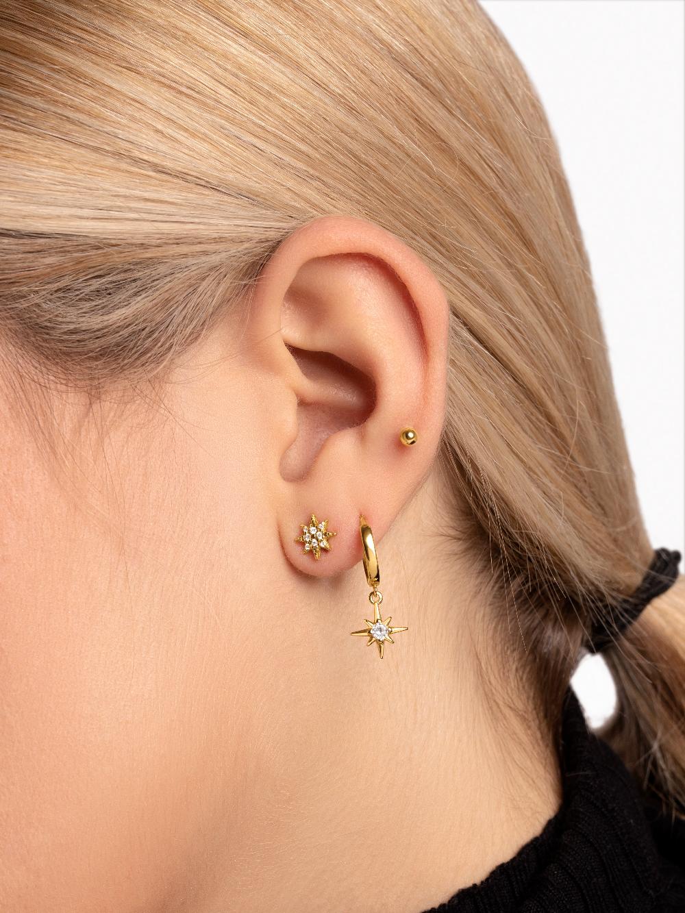 singularu Pendiente Suelto Dots 3mm Plata Baño Oro Devoluciones gratuitas