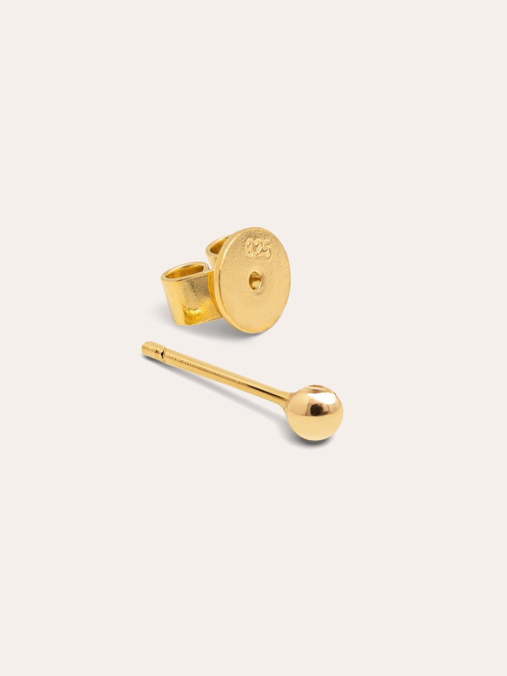 singularu Pendiente Suelto Dots 3mm Plata Baño Oro Devoluciones gratuitas