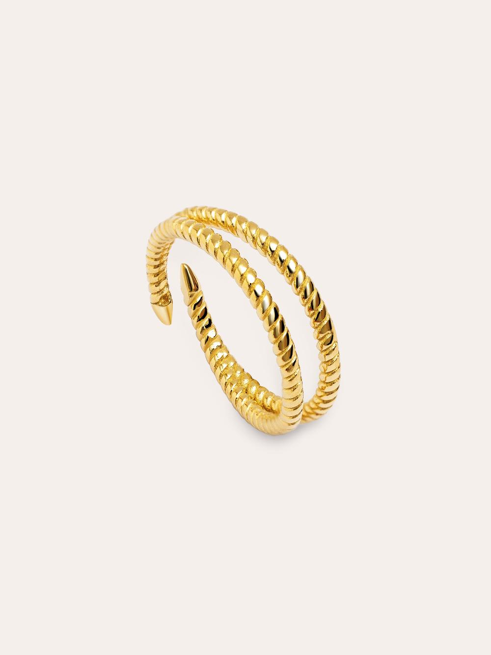 singularu Anillo Doble Twist Plata Baño Oro Rebajas